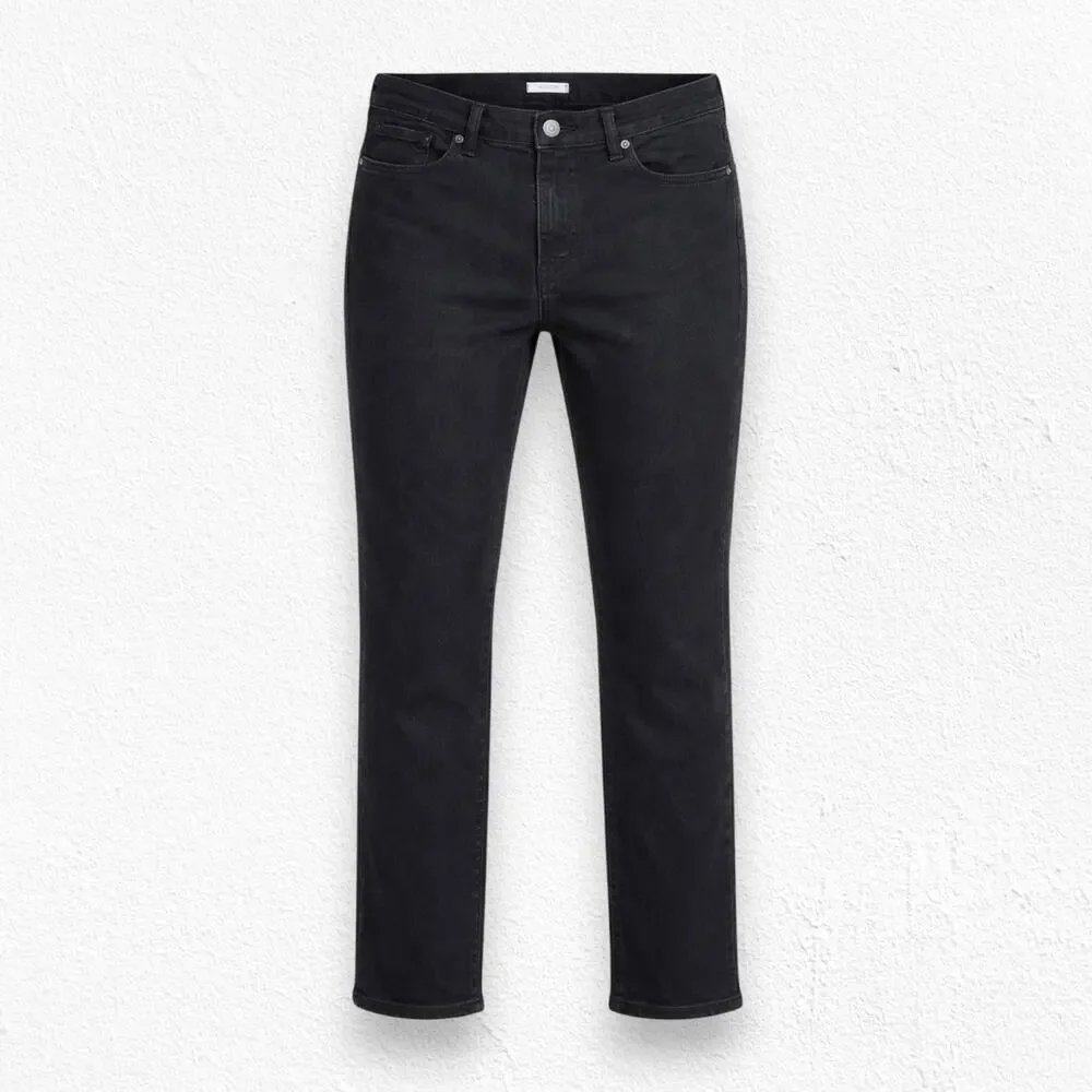 Levi's Black Classic Straight Mid Rise Black Label Straight Leg Jeans Size 18 S